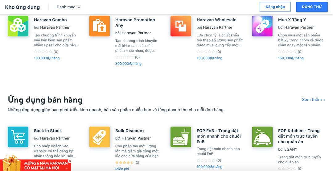 Kho ứng dụng - Haravan Apps