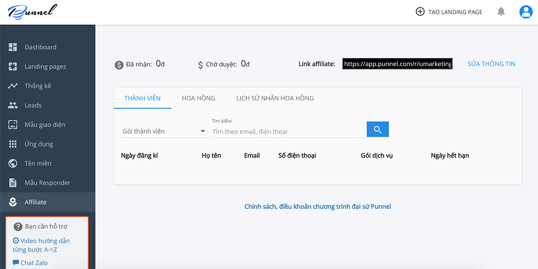 Quản lý Affiliate