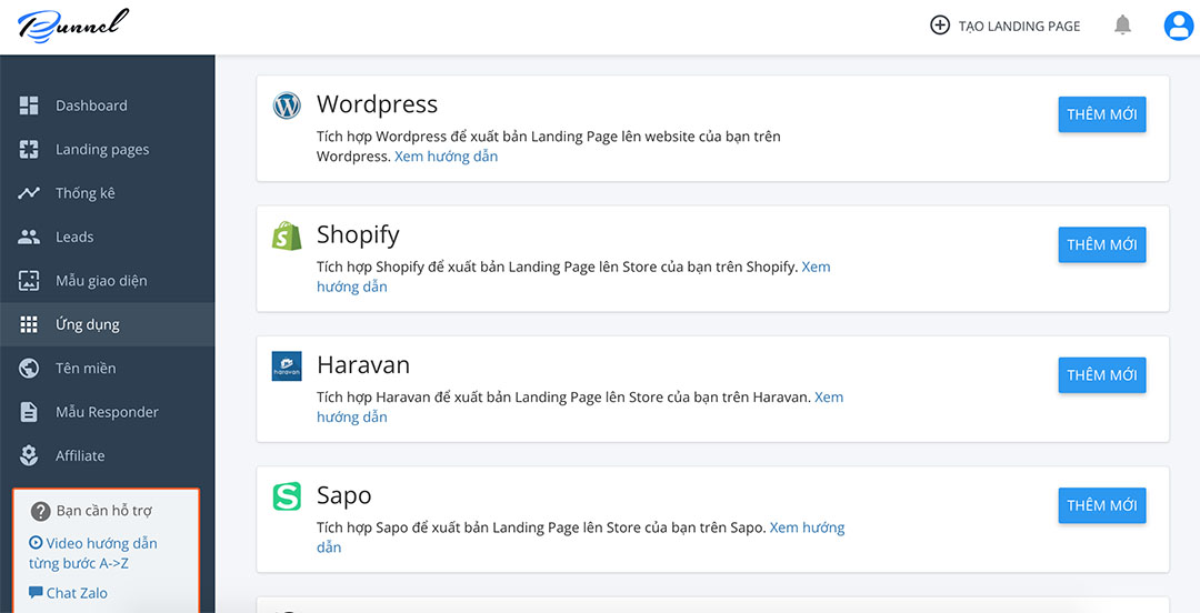 Quản lý Kết nối ứng dụng Punnel