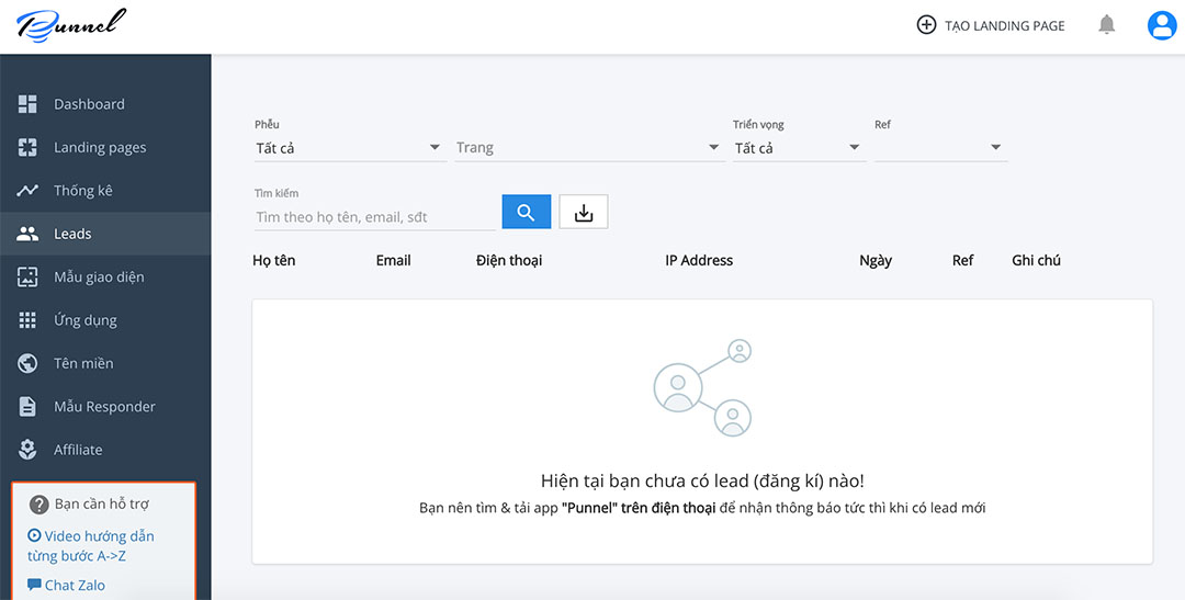 Quản lý Leads Punnel