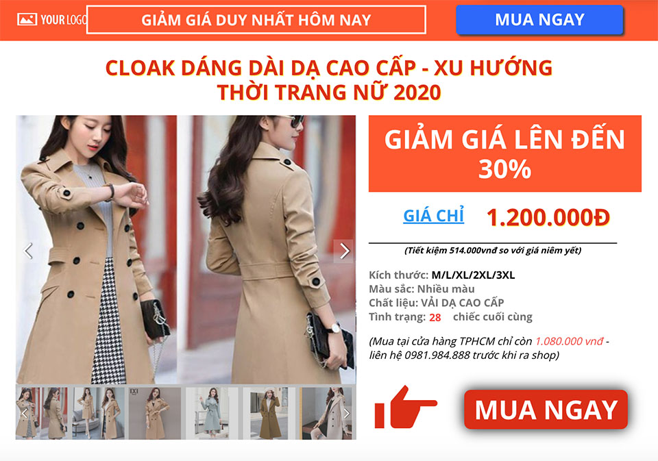 Sales Page - Bán một sản phẩm